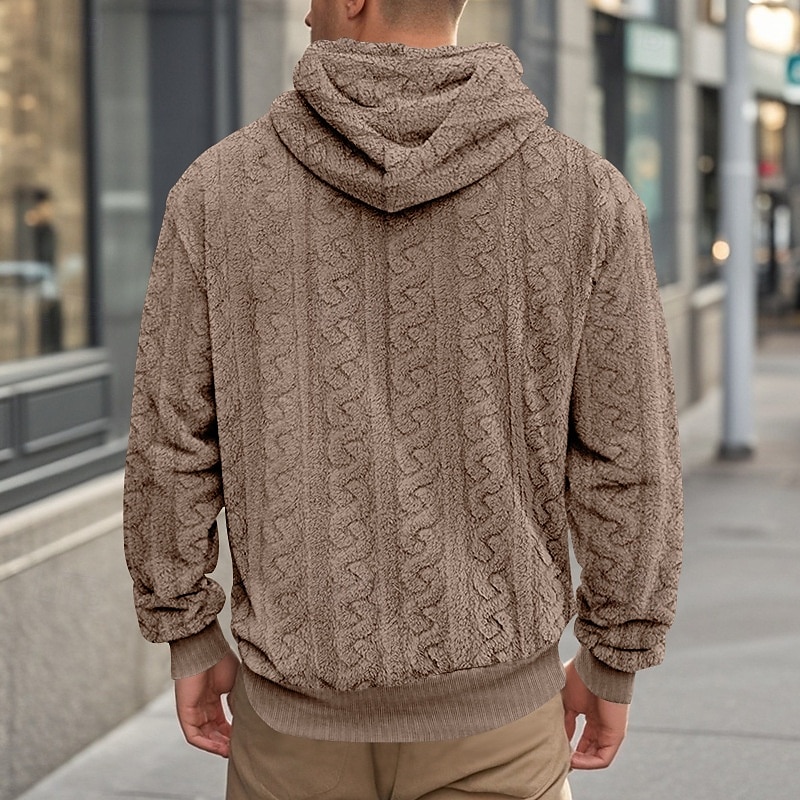 Per uomo Felpa con cappuccio Felpa con cappuccio in pile Aalbicocca Nero Blu Marrone Grigio Con cappuccio Liscio Jacquard Tasche Sportivo Giornaliero Per eventi Poliestere Streetwear Essenziale del 2025 a $26.99 –P20