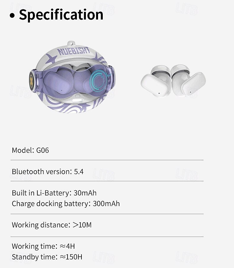 G06 True Wireless Headphones TWS Earbuds In Ear Bluetooth 5.3 Ergonomic Design Built-in Mic Long Battery Life for Apple Samsung Huawei Xiaomi MI  Fitness Camping / Hiking Running Mobile Phone Travel 2025 - $35.99 –P8