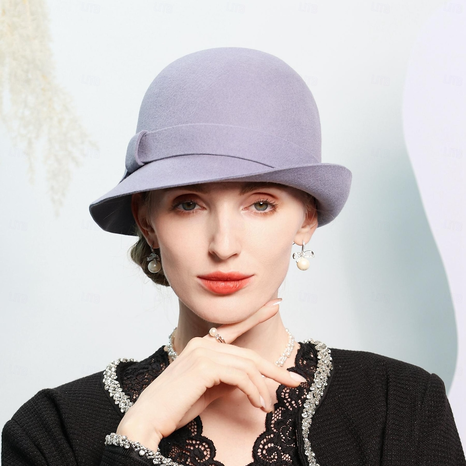 cappelli 100% lana cappello a bombetta / cloche cappello da pescatore cappello da sole matrimonio festa del tè elegante matrimonio con cuciture di colore puro copricapo copricapo del 2025 a $38.99 –P4