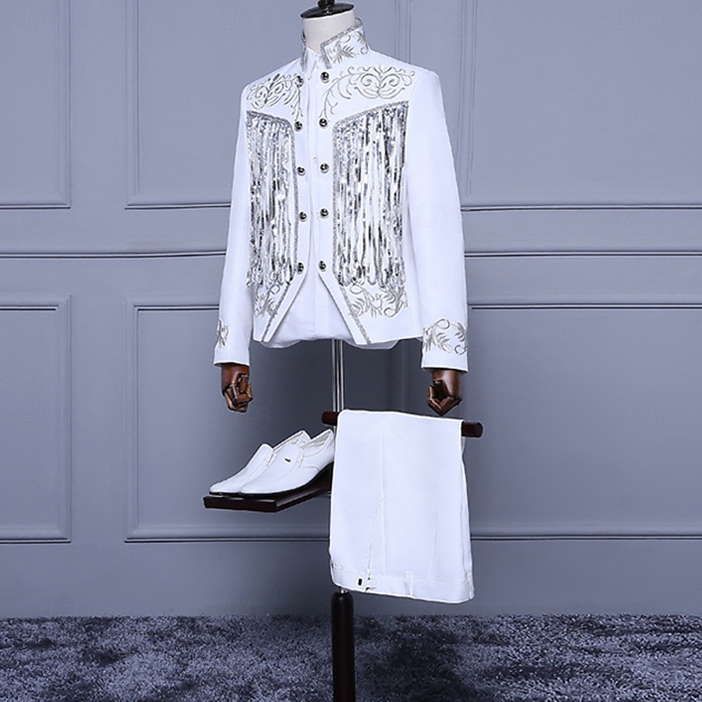 Retro Vintage 1980s Pants Outfits Suits & Blazers Prince Aristocrat Sequins Jacquard Fancy Dress Men's Halloween Carnival Masquerade Party Performance Pride Parade Adults' Coat Pants 2026 - $69.99 –P9