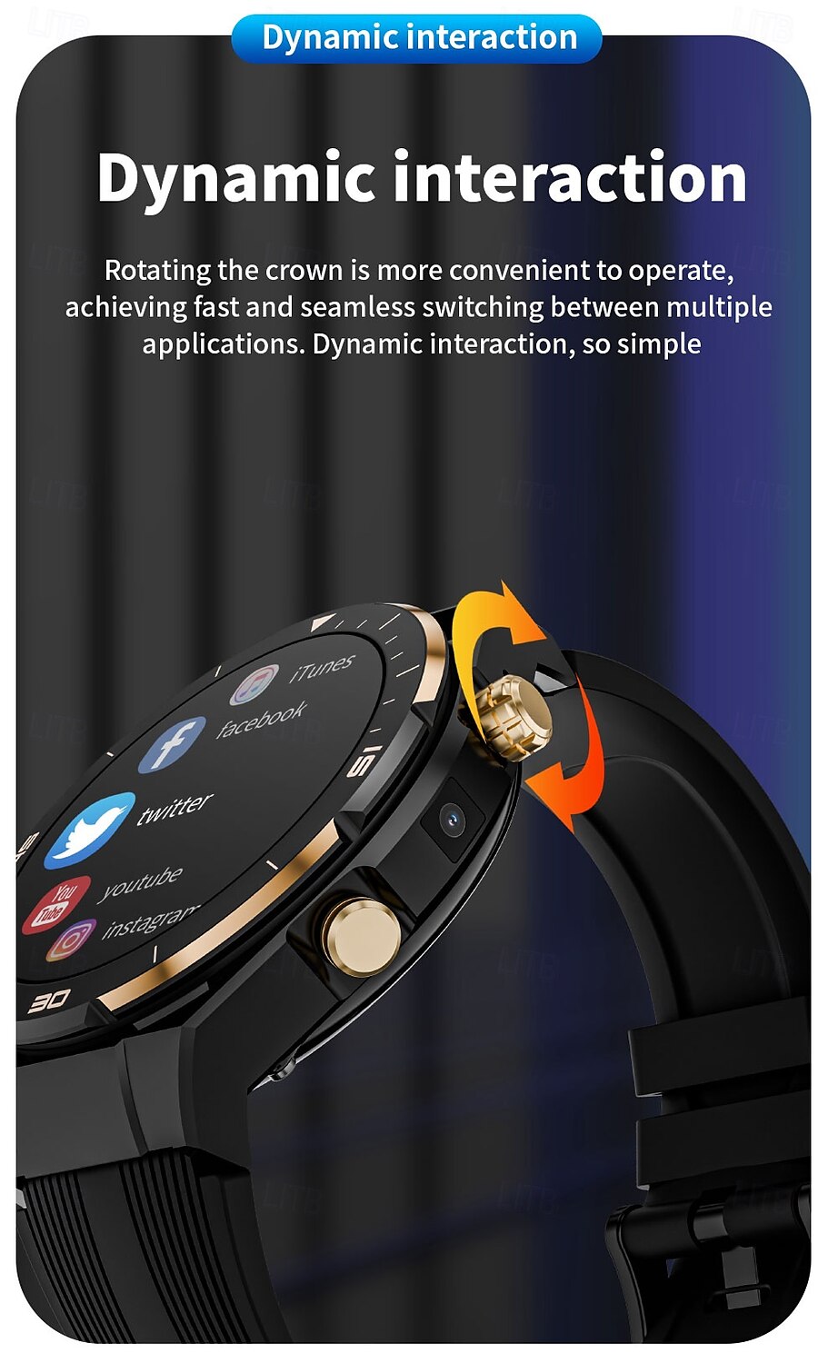 iMosi PG888 Android Smart Watch Men 2G/32G Storage HD Dual Camera NFC 2G 4G SIM Card WIFI Wireless Fast Internet Access Eurasian version 2025 - $137.79 –P5