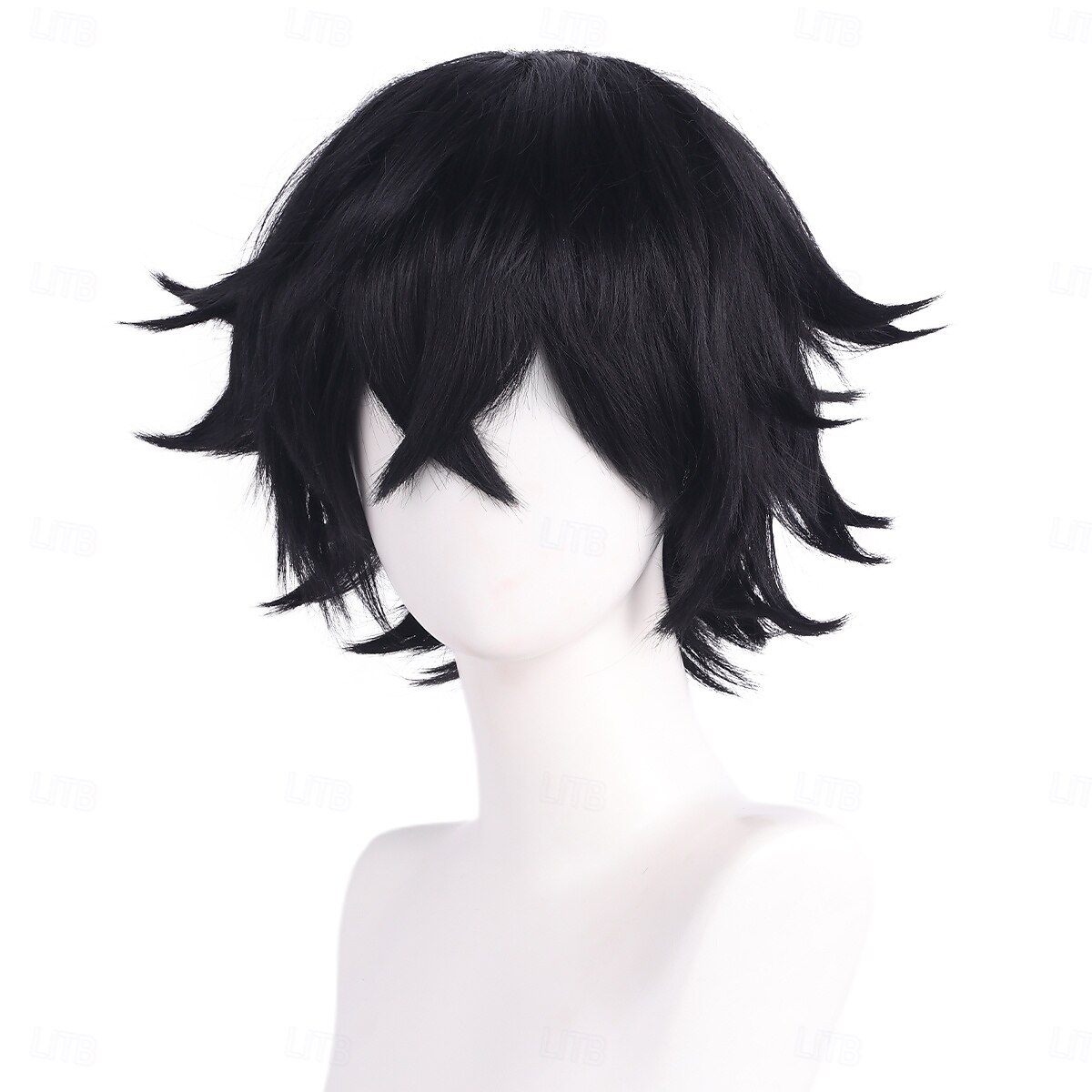 Cosplay Kostüm Perücke Federleichte Locken Natürlich gewellt Kurzer Bob Gerader Pony Mit Pony Maschinell gefertigt Perücke Kurz Natürlich Schwarz Synthetische Haare Herren Klassisch Komfortabel 2025 - $27.99 –P4