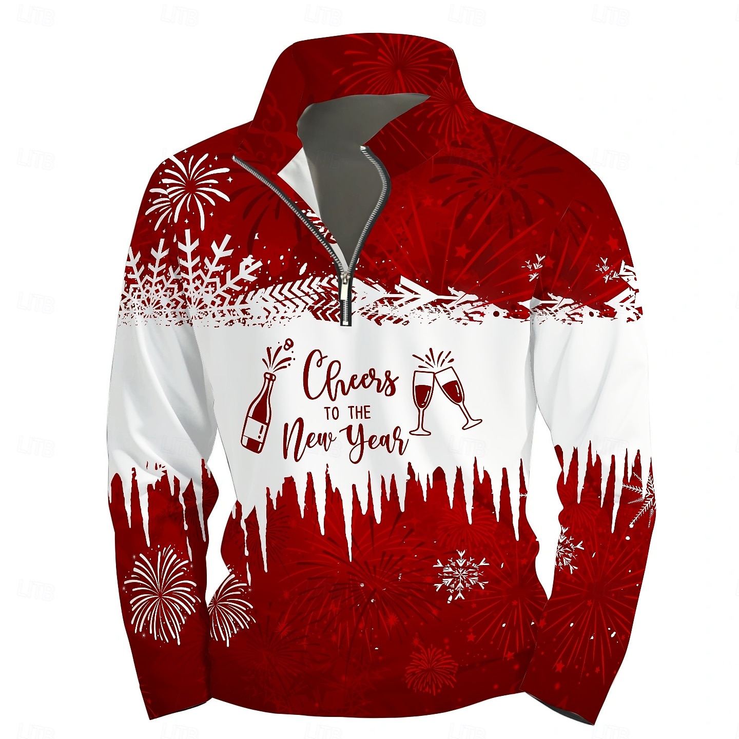 New Year Christmas Men's Sweatshirt Long Sleeve Vacation Going out Streetwear Light Yellow Dark Yellow Light Blue Gray&White Red2 Print Spring &  Fall Designer S M L XL XXL 3XL 2025 - $34.99 –P7