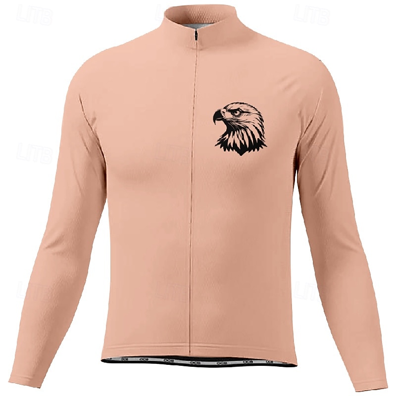 Men's Cycling Jersey Eagle Long Sleeve Bike Tee Tshirt Jersey with 3 Rear Pockets Mountain Bike MTB Quick Dry Anatomic Design Wicking Breathable Sports Dark Pink White Pink Clothing Apparel 2026 - $25.99 –P16