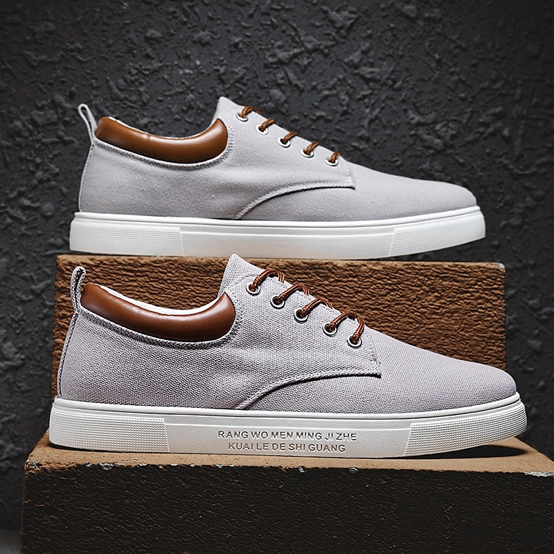 Men's Tan Canvas Sneakers with Lace-Up Design, Stylish and Comfortable Casual Shoes for Everyday Wear 2025 - $42.99 –P3