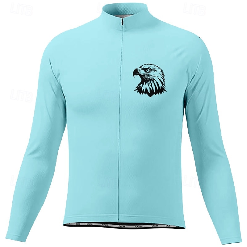Men's Cycling Jersey Eagle Long Sleeve Bike Tee Tshirt Jersey with 3 Rear Pockets Mountain Bike MTB Quick Dry Anatomic Design Wicking Breathable Sports Dark Pink White Pink Clothing Apparel 2026 - $25.99 –P2