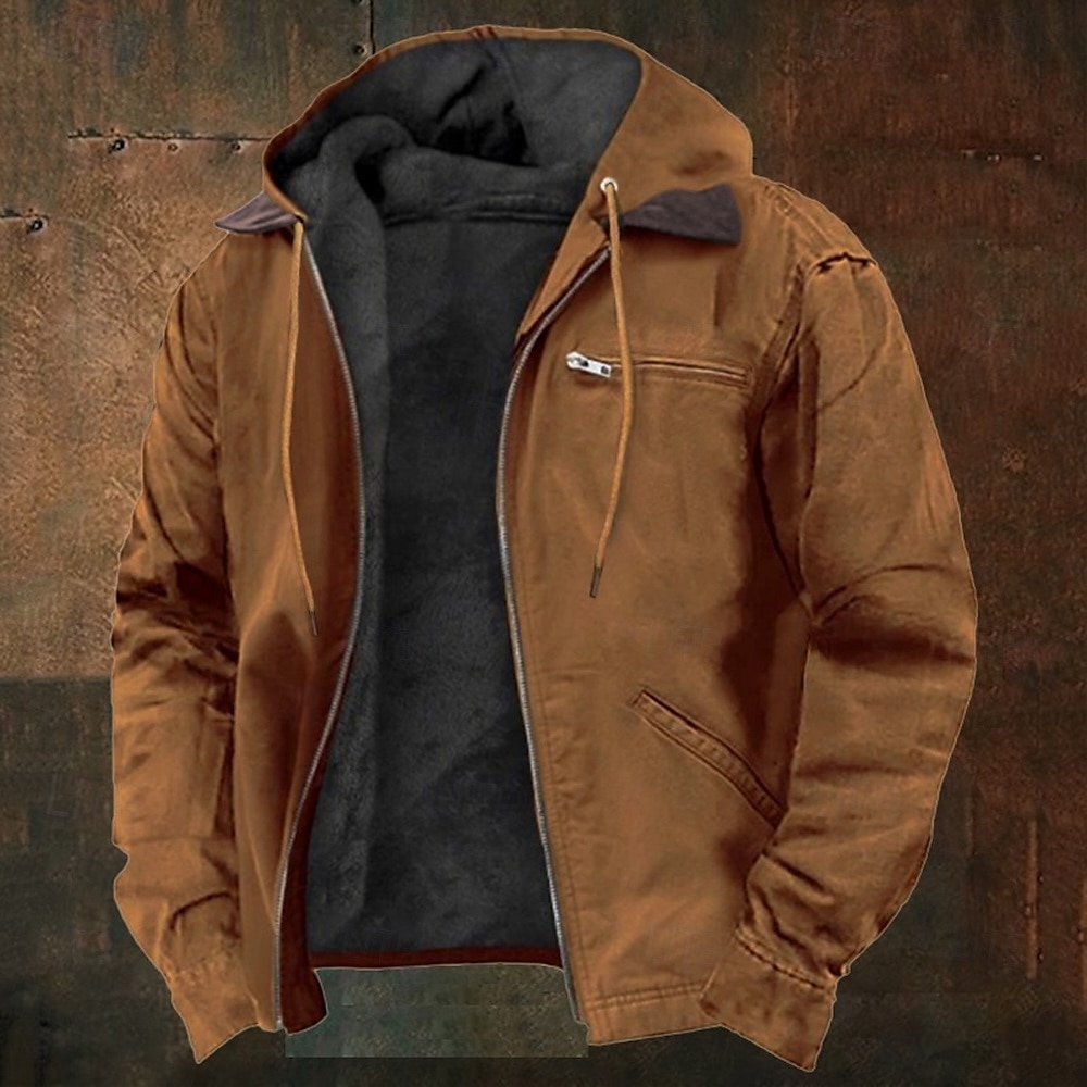Per uomo Felpa con cappuccio e zip Felpa con cappuccio a zip intera Sherpa peloso Giacca in pile Felpa con cappuccio in pile Blu Marrone Verde Grigio Con cappuccio Liscio Zip Up Cerniera Tasche del 2025 a $50.99 –P12