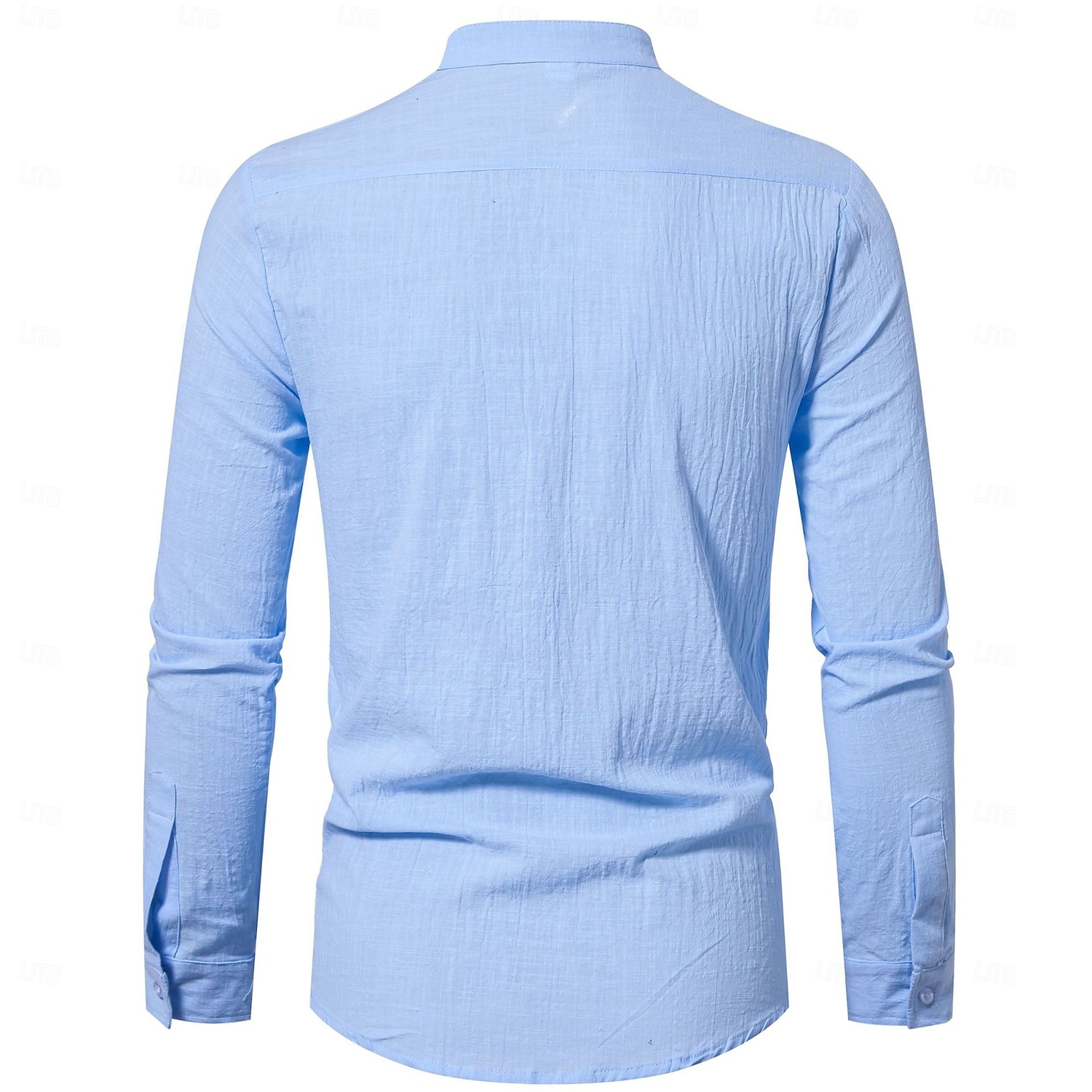Per uomo Camicia camicia di lino Camicia con colletto a fascia Camicia estiva Camicia da spiaggia Liscio Da mare Informale Bianco Blu marino scuro Blu Marrone Manica lunga A fascia Primavera estate del 2025 a $25.99 –P2