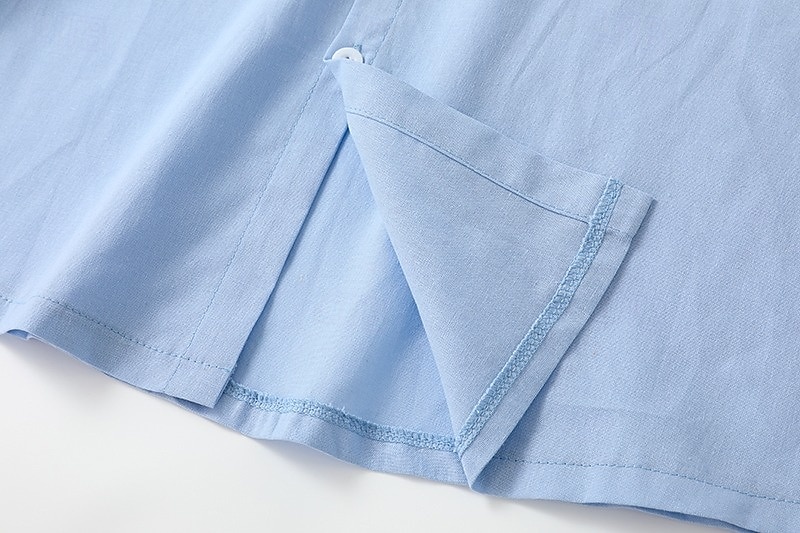 Cotone e lino Classico Per uomo Camicia camicia di lino Camicia estiva Camicia da spiaggia Camicia con bottoni Nero Bianco Blu Manica corta Liscio Collo ripiegabile Estate Da mare Per eventi del 2025 a $25.99 –P17