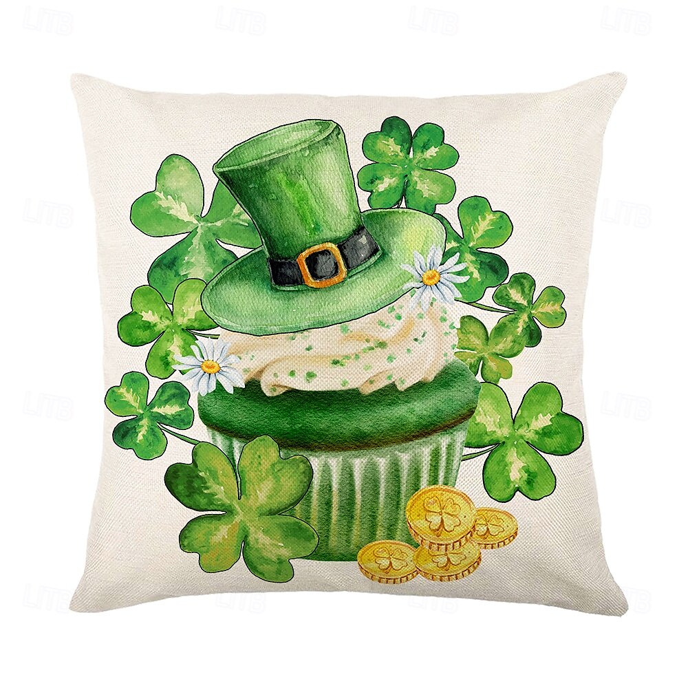dekorativa slängkuddar fodral saint patrick's day 1 st shamrock mjukt fyrkantigt kuddfodral örngott för sovrum vardagsrum soffa soffstol 2025 - $12.99 –P18