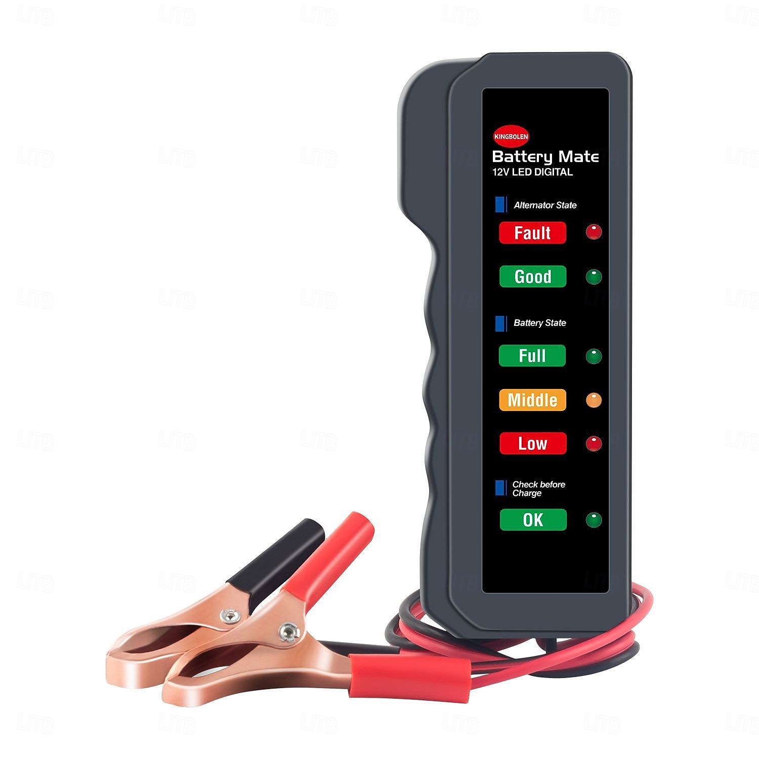 Probador de batería de automóvil mini portátil de 12 V, probador de alternador digital, pantalla de 6 luces LED, herramienta de diagnóstico de automóvil, probador de batería automático 2025 - $17.99 –P11
