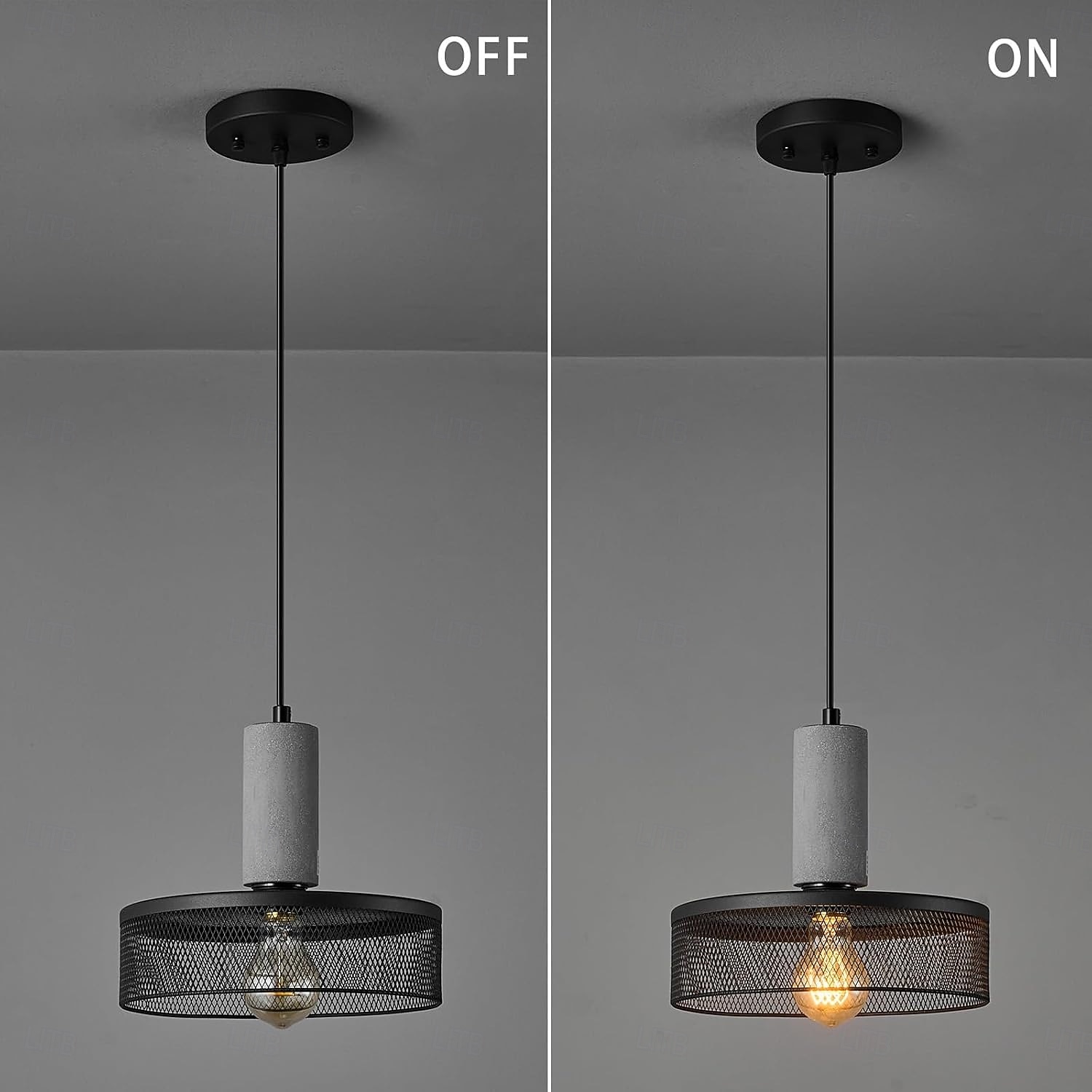 lampada a sospensione in cemento paralume in rete metallica lampada a sospensione industriale moderna in cemento 110-240v del 2025 a $76.99 –P2