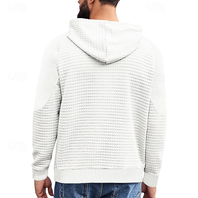 Herr Huvtröja Svart Vit Kaki Ljusgrå Mörkgrå Huva Slät Framficka Strukturerad Sport & Utomhus Dagligen Helgdag Polyester Streetwear Grundläggande Ledigt Vår & Höst Kläder Pull Tröjor Långärmad 2025 - $24.99 –P10