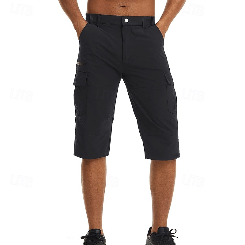 Per uomo Pantaloncini tattici Pantaloncini Cargo Capri Pantaloncini casual Maglia da escursione Bottoni Vita elastica Multi tasca Liscio Impermeabile Antivento Polpaccio Esterno Informale Giornaliero del 2025 a $25.99 –P5