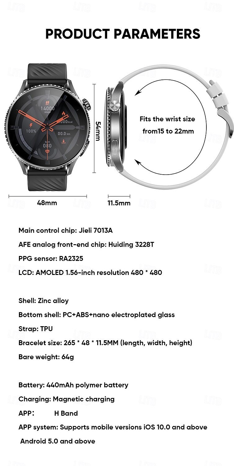 iMosi MT800 Smart Watch 1.56 inch Smartwatch Fitness Running Watch Bluetooth ECG+PPG Temperature Monitoring Pedometer Compatible with Android iOS Women Men Hands-Free Calls Waterproof Media Control 2025 - $78.99 –P16