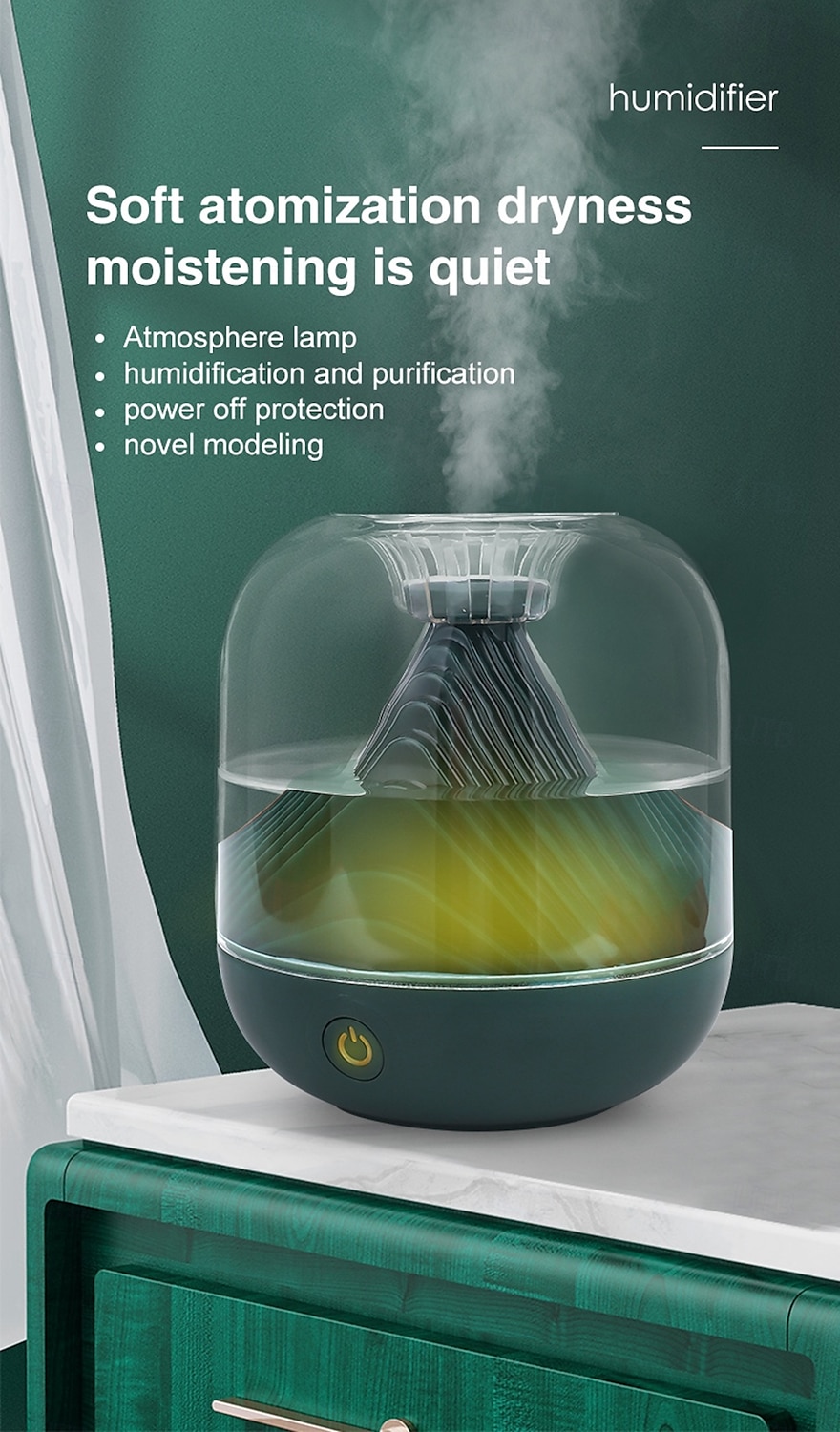 700ML Humidifier Desktop USB Aromatherapy Humidifier LED Night Light Air Diffuser Mist, Bedroom Air Purifier 2025 - $36.99 –P1