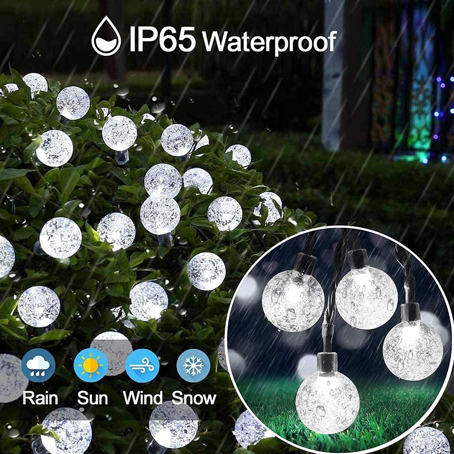 7m Solar String Lights 50 LEDs, EL 5mm, Warm White/Cold White/Blue, Solar-Powered Holiday Party Lights with Mounting Bracket for Christmas, Weddings, and Outdoor Events 2025 - $16.49 –P2
