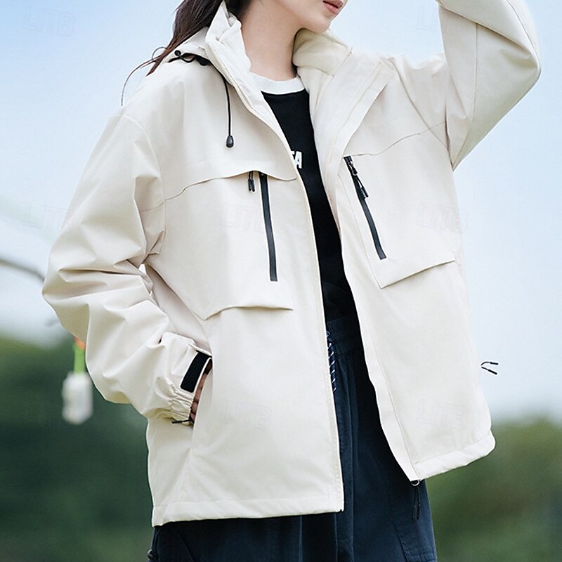 Women's Softshell Jacket Hiking Jacket Winter Outdoor Color Block Thermal Warm Windproof Water Resistant 3-in-1 Jacket Winter Jacket Fleece Jackets Traveling Black Ivory Pink Red Orange 2025 - $108.99 –P6