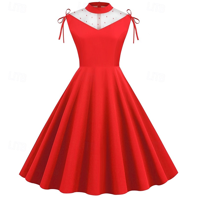 Elegant klasické 1950 Rochii Linia -A Pentru femei ziua îndragostiților Evenimente / Petrecere Dată Petrecere ceai Adulți Rochie Primavara vara 2025 - $21.99 –P13