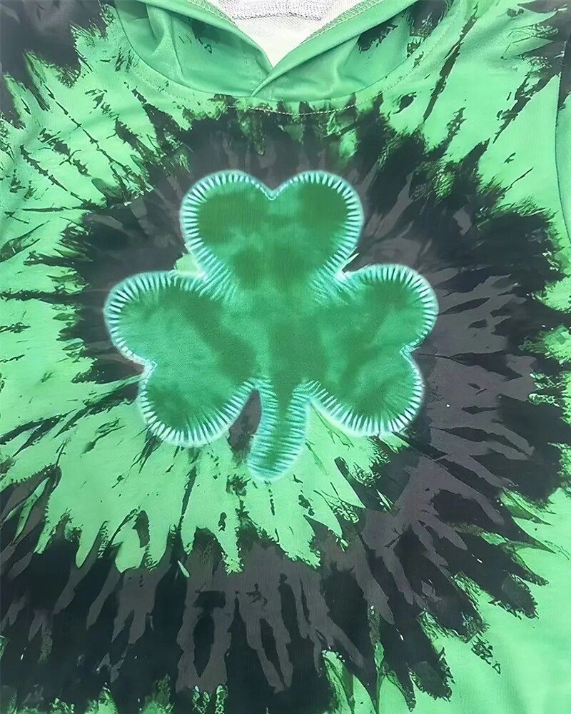 St Patrick Pojkar 3D Grafisk Knytbatik Huvtröja Långärmad Vår Höst Mode Streetwear Barn 4-12 år Huva Utomhus Ledigt Dagligen Normal 2025 - $18.99 –P5