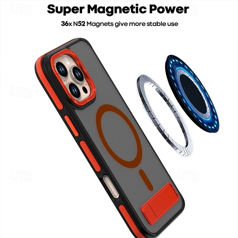 2025年 電話 ケース 用途 iPhone 16 Pro Max プラス iPhone 15 プロマックスプラス iPhone 14 Pro Max Plus バックカバー スタンド付き 磁石バックル 耐衝撃 レトロ風 PC シリコーン  コレクション – $21.99 –P8