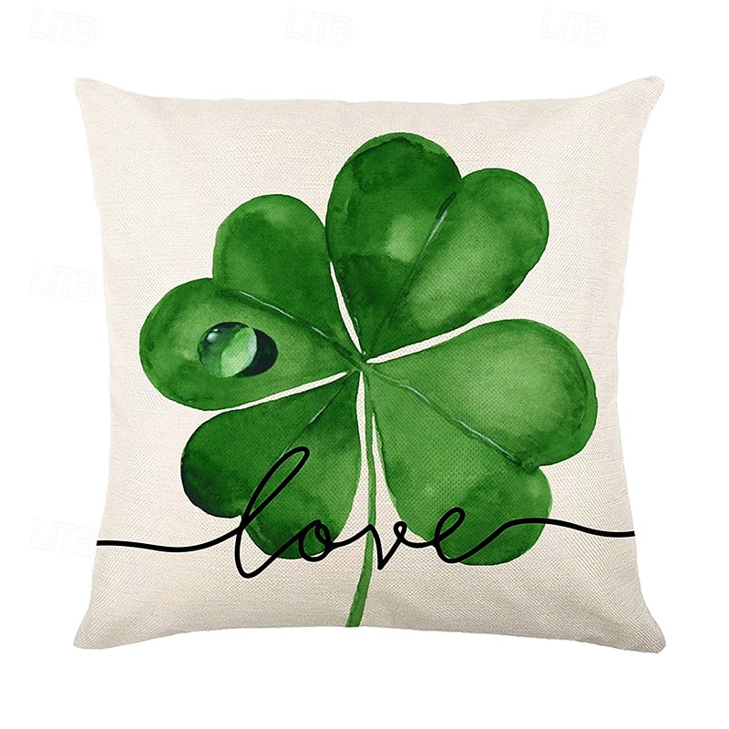 dekorativa slängkuddar fodral saint patrick's day 1 st shamrock mjukt fyrkantigt kuddfodral örngott för sovrum vardagsrum soffa soffstol 2025 - $12.99 –P7