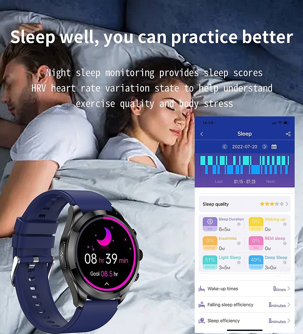 2025年 iMosi ET440 スマートウォッチ 1.39 インチ スマート·ウォッチ ブルートゥース ECG + PPG 温度監視 歩数計 と互換性があります Android iOS 女性 男性 ハンドフリーコール 防水 メディアコントロール IP 67 46mmの時計ケース  コレクション – $73.99 –P15