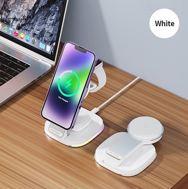 2025年 ワイヤレスチャージャー ワイヤレス充電ステーション CE 高速ワイヤレス充電 3 in 1 用途 スマートウォッチ ワイヤレス充電対応デバイスと互換性があります AirPods 2 / AirPods Pro  コレクション – $41.99 –P12