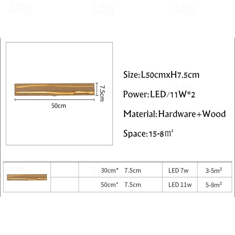 Wooden Wall Light LED Wood Crack Wall Lamp Night Light Headlight 110-240V 2025 - $79.99 –P3