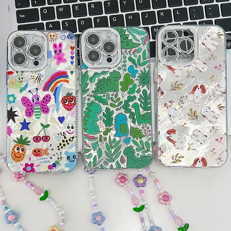 telefone Capinha Para iPhone 16 Pro Max Plus iphone 15 iPhone 15 Pro Max iPhone 14 Pro Max iPhone 13 Pro Max Capa traseira com pulseira Antichoque Retro TPU Vidro Temperado de 2025 por $15.99 –P3