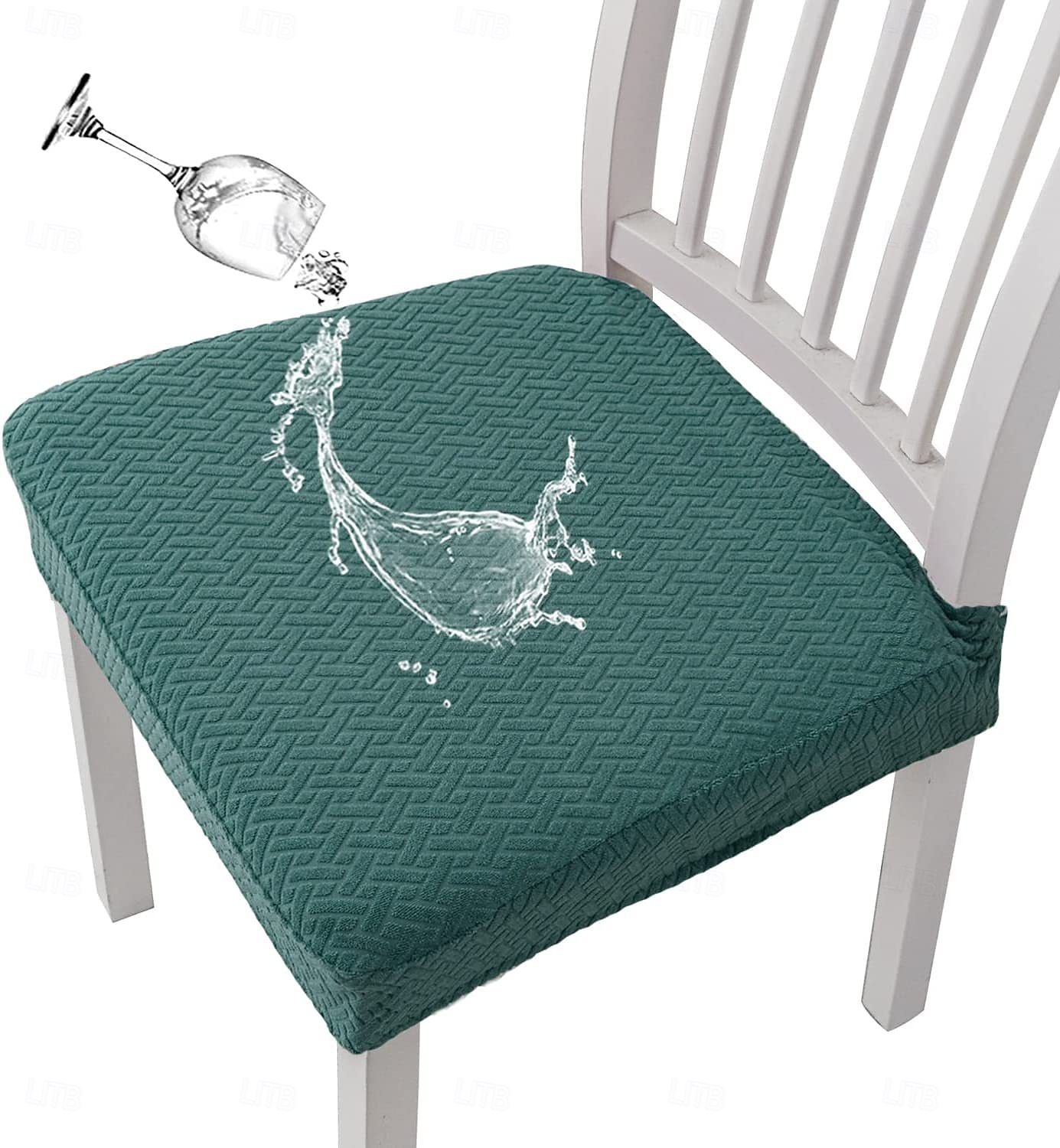 vattenavvisande stol sittfodral för matsal kök stretch jacquard stol sittfodral avtagbar tvättbar anti-damm stol sittdyna skydd överdrag 2025 - $10.99 –P9