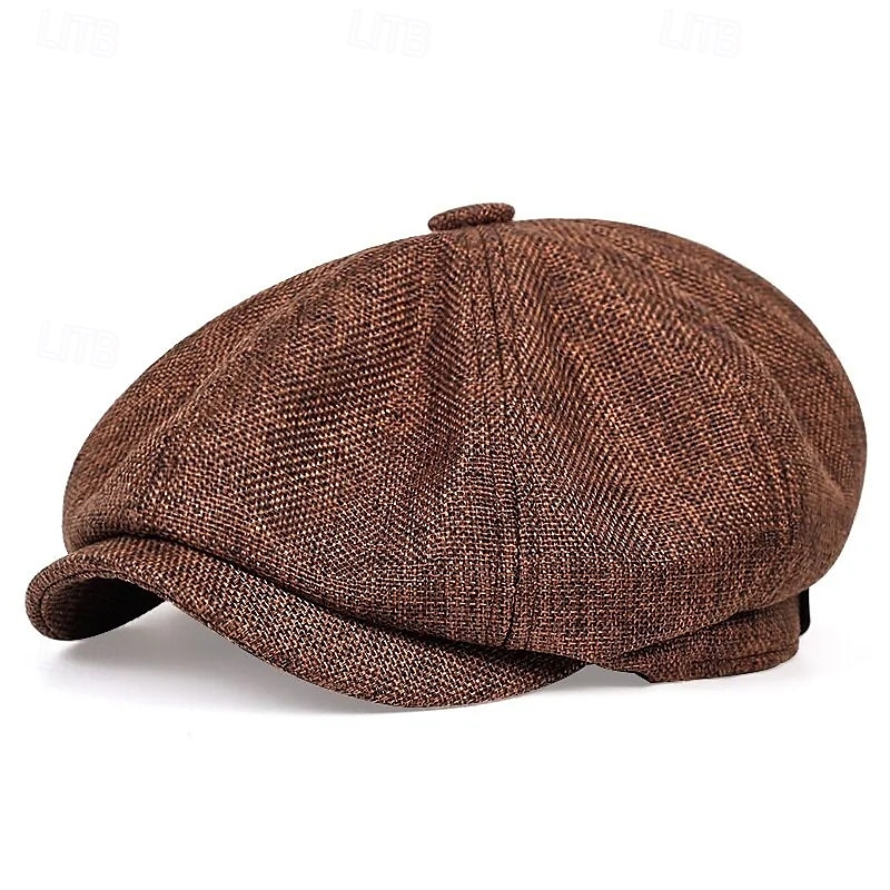 Herr Platt mössa Ascot hatt Newsboy hatt Svart Brun Polyester Mode Ledigt Gata Dagligen Slät Andningsfunktion 2025 - $13.99 –P5