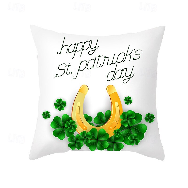 husă de perne decorativă ziua Sfântului patrick 1 bucată shamrock husă de pernă pătrată moale față de pernă pentru dormitor living canapea canapea scaun 2025 - $12.99 –P5