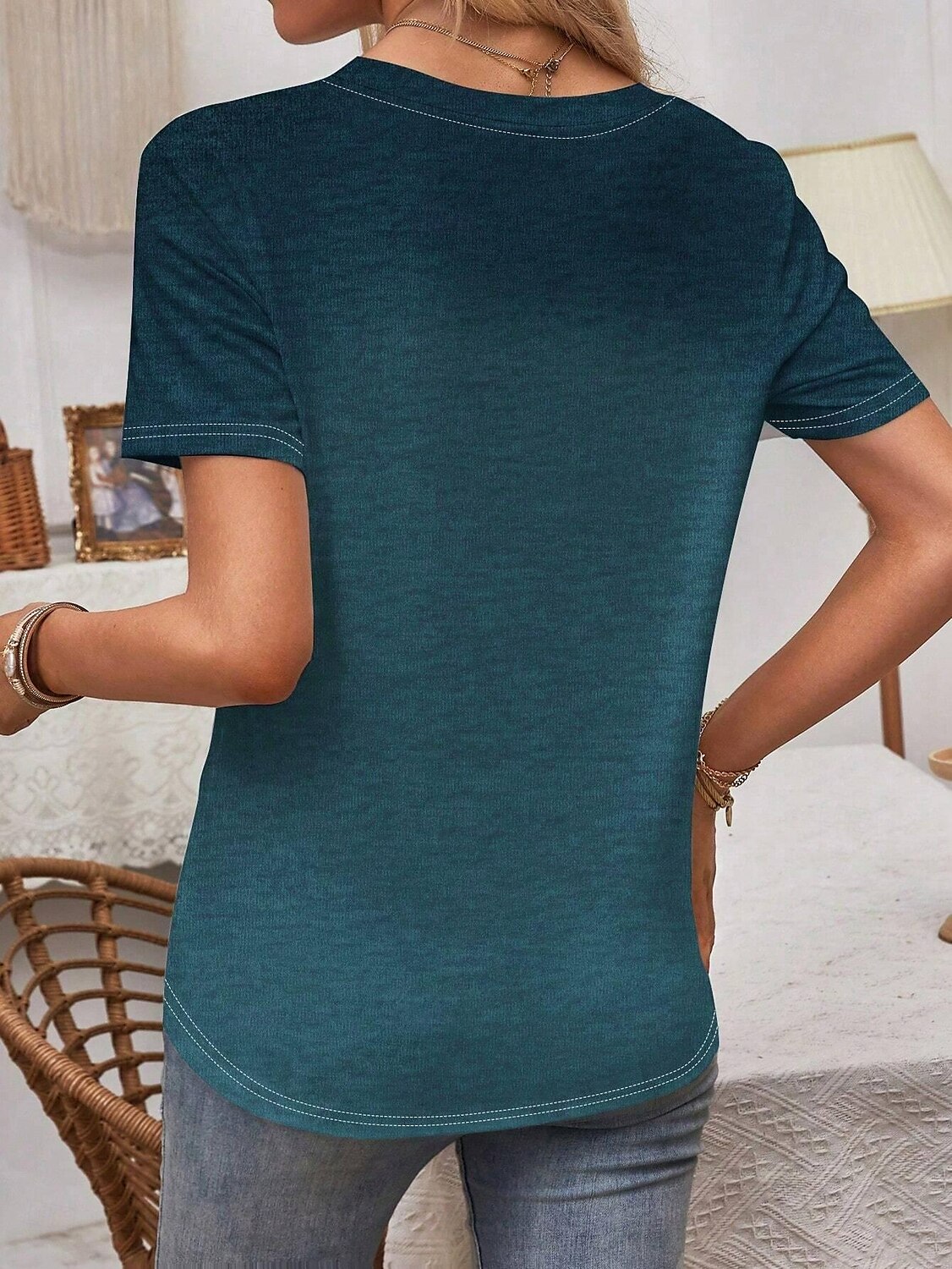 Women's T Shirt Heart Casual Short Sleeve Round Neck Regular Tops Daily Print Pink Blue Purple Summer 2025 - $19.99 –P5