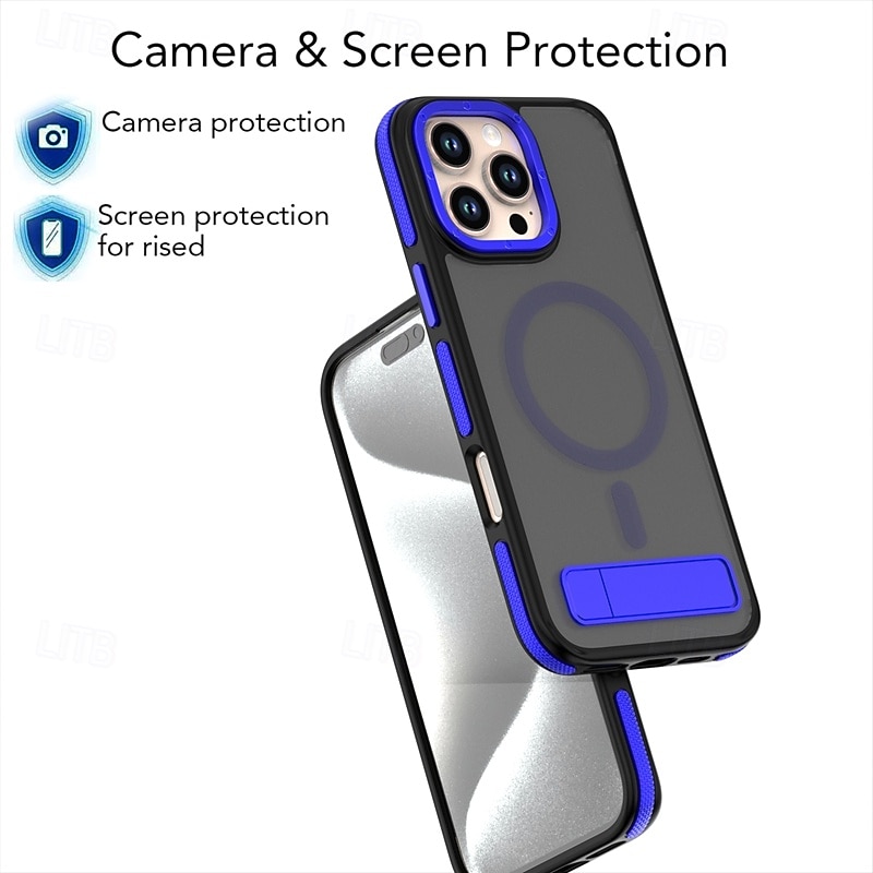2025年 電話 ケース 用途 iPhone 16 Pro Max プラス iPhone 15 プロマックスプラス iPhone 14 Pro Max Plus バックカバー スタンド付き 磁石バックル 耐衝撃 レトロ風 PC シリコーン  コレクション – $21.99 –P4