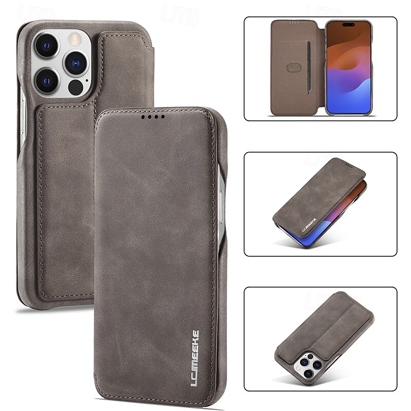 Custodia per telefono per iPhone 16 Pro Max Plus iPhone 15 Pro Max Plus iPhone 14 13 12 11 Pro Max Plus Mini Cover flip con slot per schede anti-caduta retrò TPU pelle PU del 2025 a $19.99 –P13