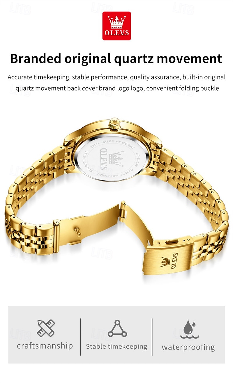 New Olevs Olevs Brand High-Grade Business With Diamond Men'S Watch Luminous Calendar Steel Belt Simple Leisure Fashion Quartz Watch Waterproof Sports Men'S Wristwatch 2025 - $36.99 –P10