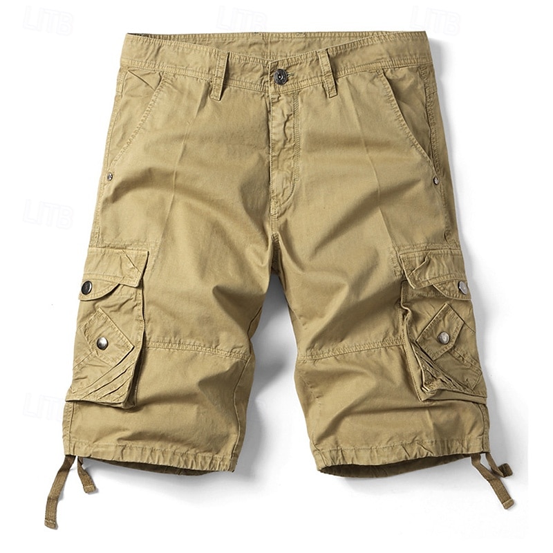 Herr Cargo-shorts Vandringsshorts Militär Sommar Utomhus 10" Ripstop Andningsfunktion Snabb tork Dragkedja fram Shorts Underdelar Knälängd Svart Armégrön Bomull Jakt Fiske Klättring XS S M L XL 2025 - $28.99 –P10