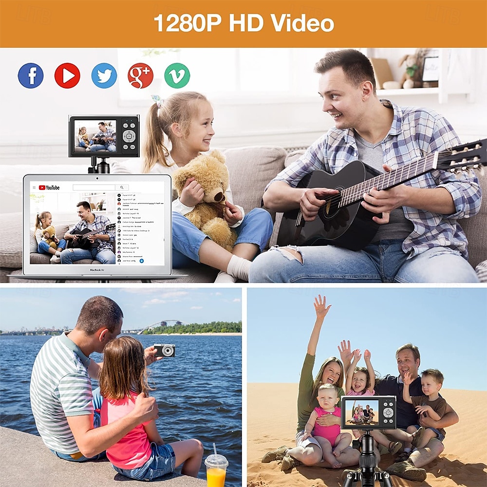 4k digitale camera video camcorder 50mp 2.88inch ips scherm autofocus 16x zoom anti-shake gezichtsdetectie glimlach capture 2025 - $79.99 –P6