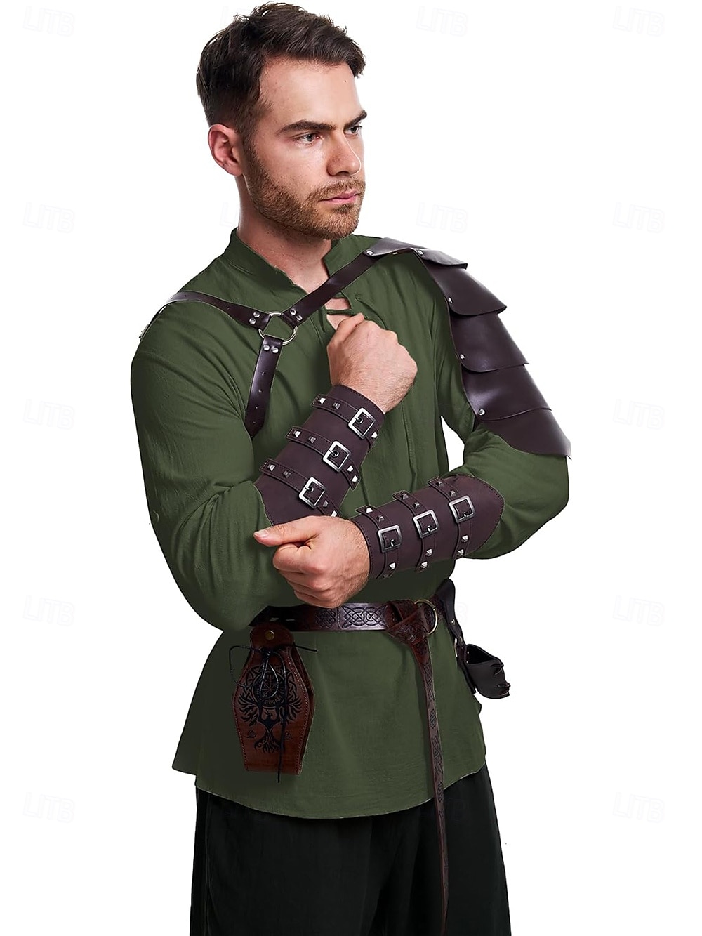 Rétro Vintage Médiéval Renaissance Pantalon Costume de cosplay Tenues Ren Faire Homme Viking Fantaisie Halloween Carnaval Mascarade Carnaval Performance LARP Adulte Chemise Pantalon Ceinture de 2025 ? $76.99 –P12