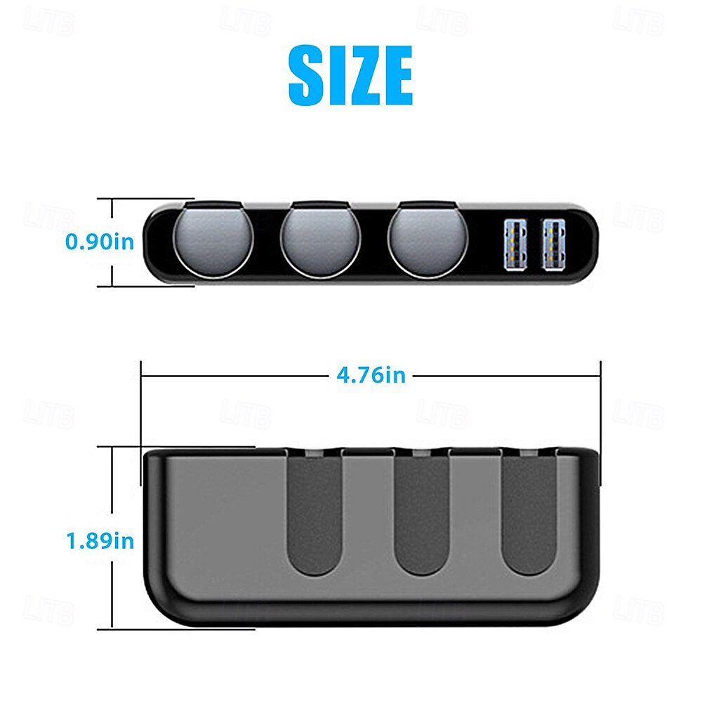 3-weg auto sigarettenaansteker splitter dubbele usb autolader splitter adapter 5v 3.5a 120w universele sigarettenaansteker met led-verlichting geschikt voor telefoons gps dvr opladen 2025 - $34.99 –P9