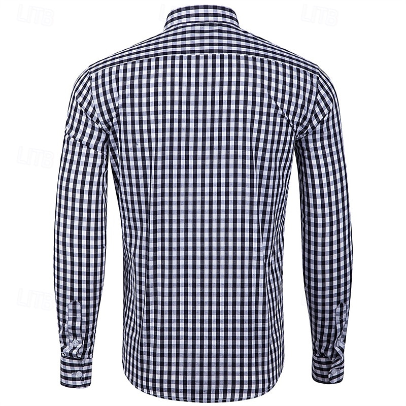 Men's Shirt Dress Shirt Button Up Shirt Plaid Wedding Party Black Pink Red Brown Long Sleeve Lapel Spring &  Fall Clothing Apparel 2025 - $29.99 –P2