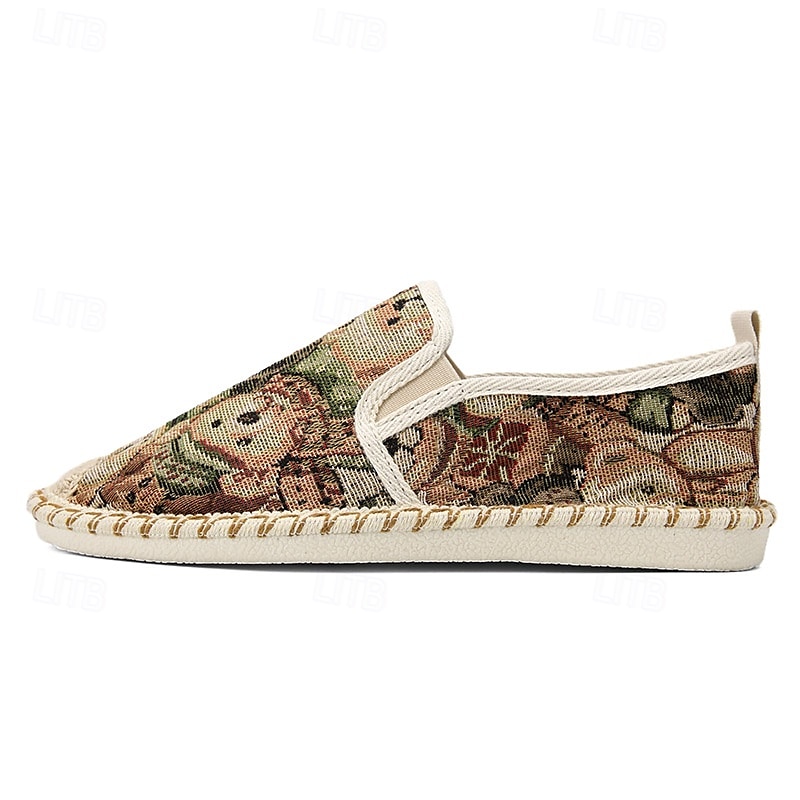 Men's Animal Print Canvas Espadrille Slip-On Shoes with Jute Rope Sole – Comfortable Casual Summer Footwear 2025 - $34.99 –P1