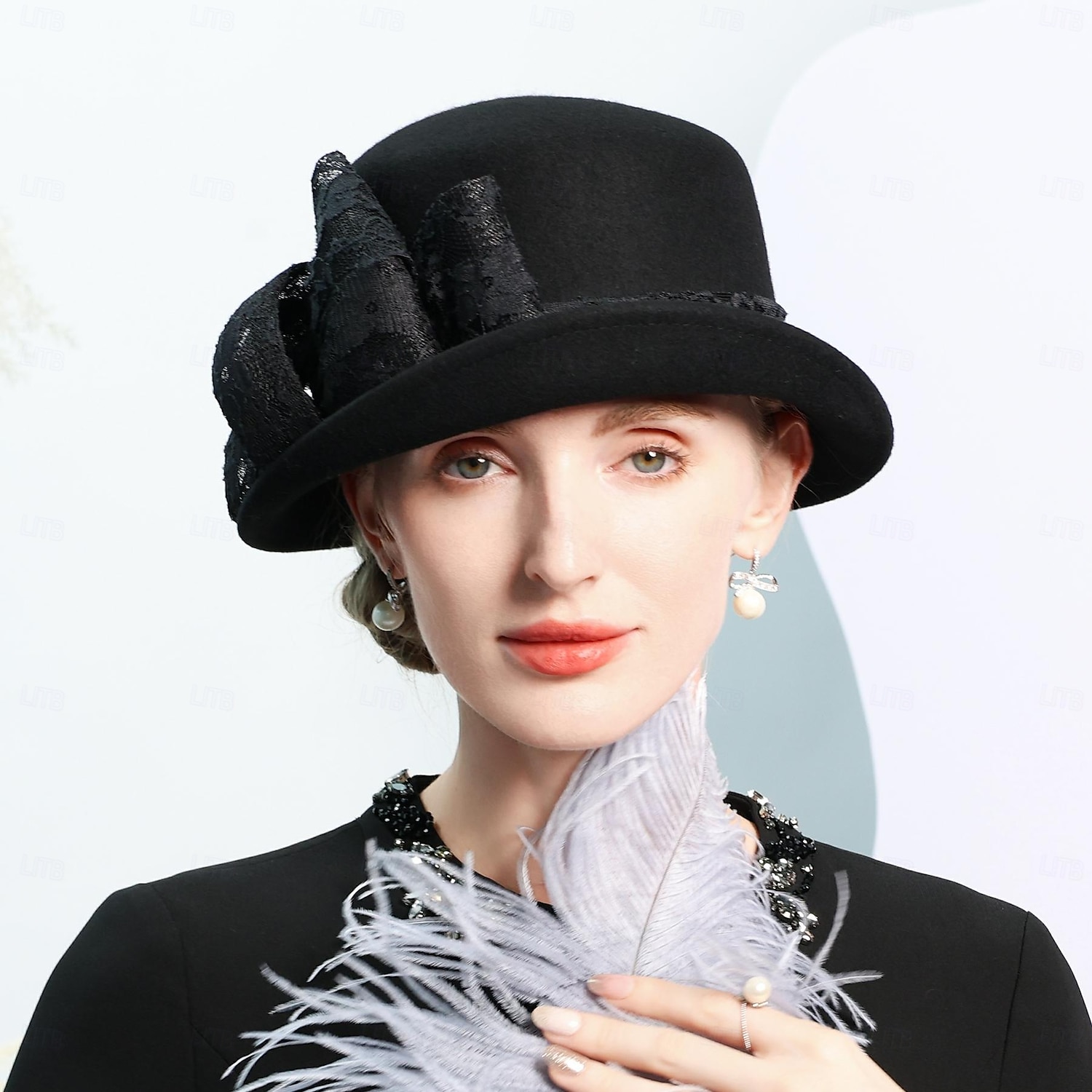 kalapok 100% gyapjú tányér / cloche sapka esküvői tea party elegáns esküvő csípős fejfedővel 2025 - $46.99 –P20