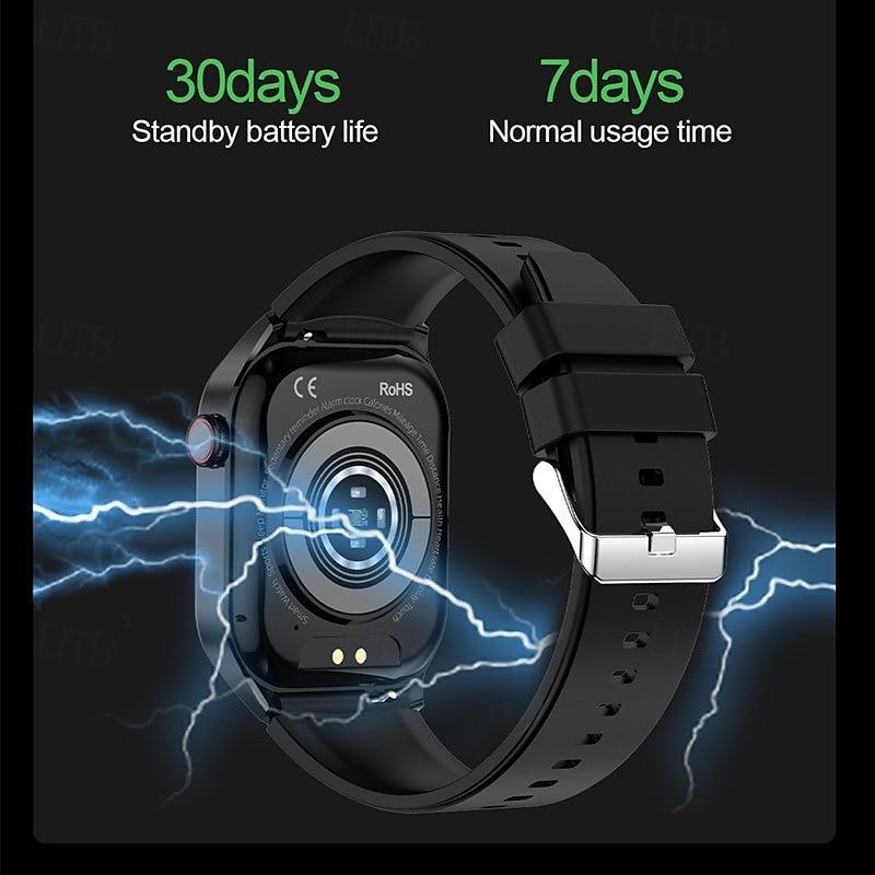 Smartwatch 2-Inch OLED Screen Bluetooth Call Voice Assistant Heart Rate And Blood Glucose Monitoring Waterproof Bluetooth Call Non-Invasive Blood Glucose Measurement Blood Component Measurem 2025 - $72.99 –P6