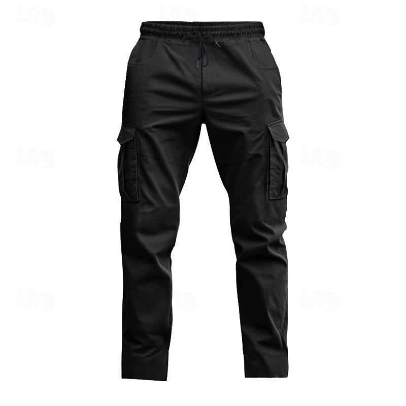 Men's Joggers Trousers Cargo Sweatpants Pocket Drawstring Elastic Waist Plain Comfort Sports Outdoor Daily Fashion Casual ArmyGreen Black Micro-elastic 2026 - $26.99 –P5