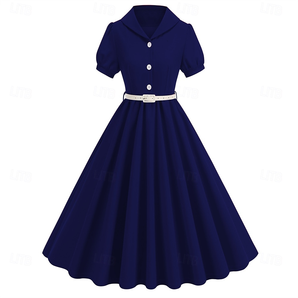 Retro Vintage 1950s Cocktail Dress Dress Flare Dress Solid Color Fancy Dress Women's Masquerade Event / Party Bachelorette Party Festival Adults' Dress Homecoming Dresses 2025 - $34.99 –P1
