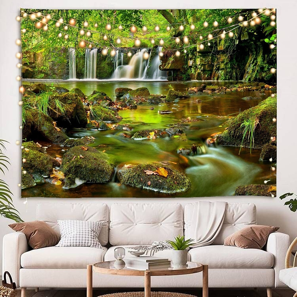 természet vízesés függő gobelin fal művészet nagy kárpit falfestmény dekoráció fénykép háttér takaró függöny otthon hálószoba nappali dekoráció 2025 - $17.99 –P8