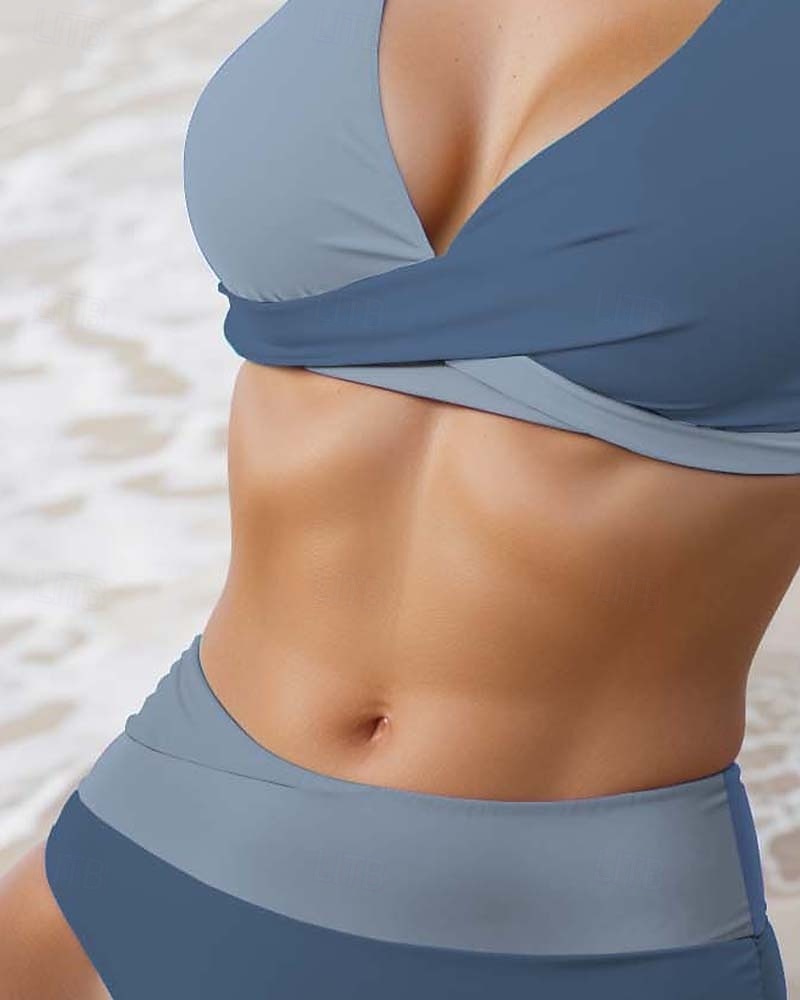 Maillots de bain pour femmes Bikini Maillot de bain à contraste de couleurs Couleur unie Mode élégante Maillots de bain de 2025 ? $29.99 –P3