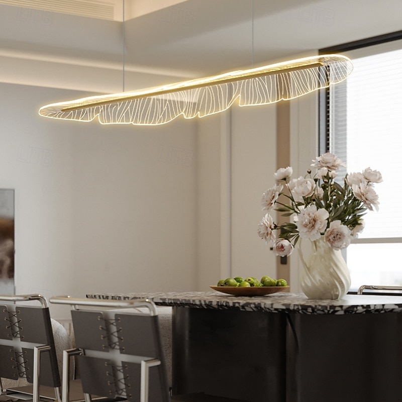 pióro galwanizowane lampa wisząca bezstopniowa ściemnialna lampa wisząca metalowa nowoczesna nordycka styl 120cm 220-240v 2026 - $299.99 –P4